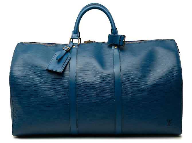 Louis Vuitton Blue Epi Keepall 50 Blau