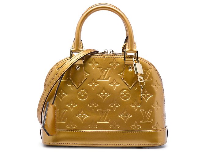 Louis Vuitton Gold Monogram Vernis Alma BB Dorado