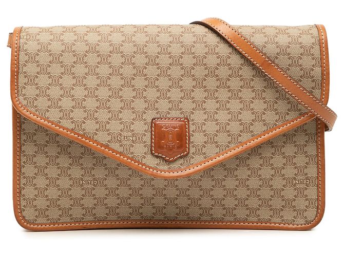 16 Céline Borsa a tracolla Celine Beige Macadam Coated Canvas
