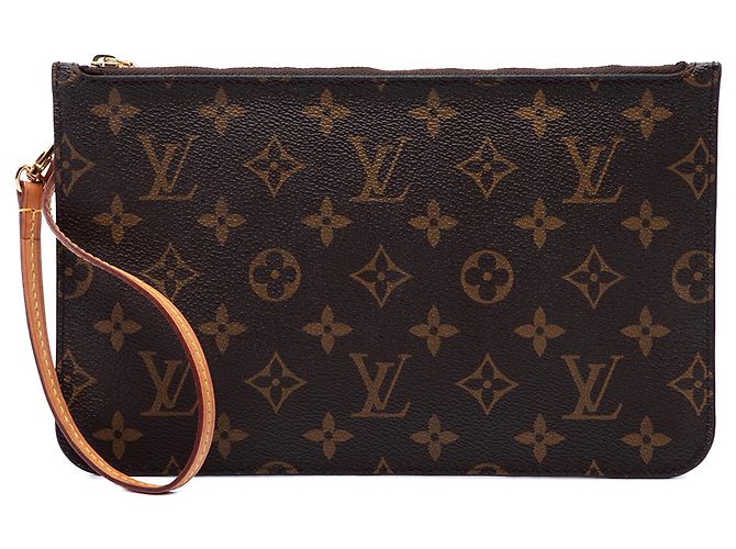 Pouch Louis Vuitton Brown Monogram Neverfull MM Marrone