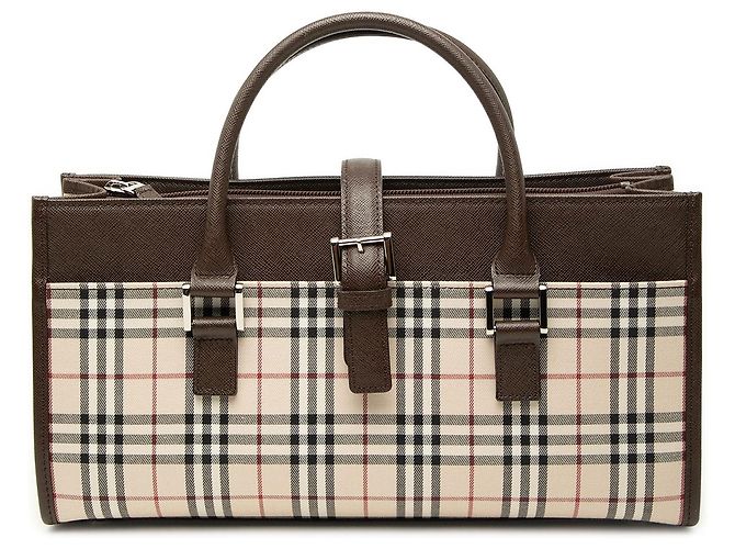Borsa Burberry Beige House Check Canvas
