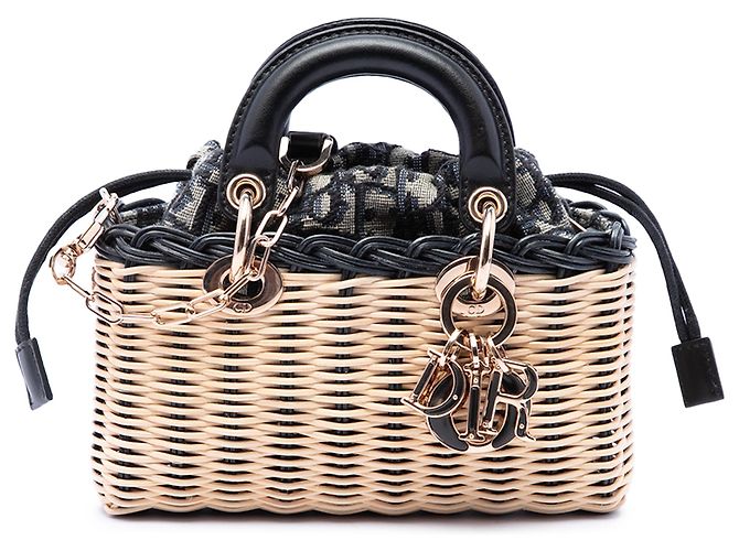 Autre Marque Dior Beige Micro Wicker Oblique Lady D Joy