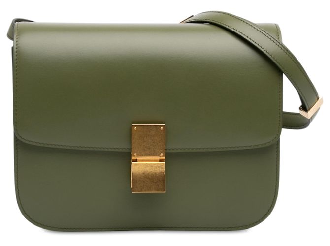Céline Celine Green Medium Calfskin Classic Box Verde Verde oliva