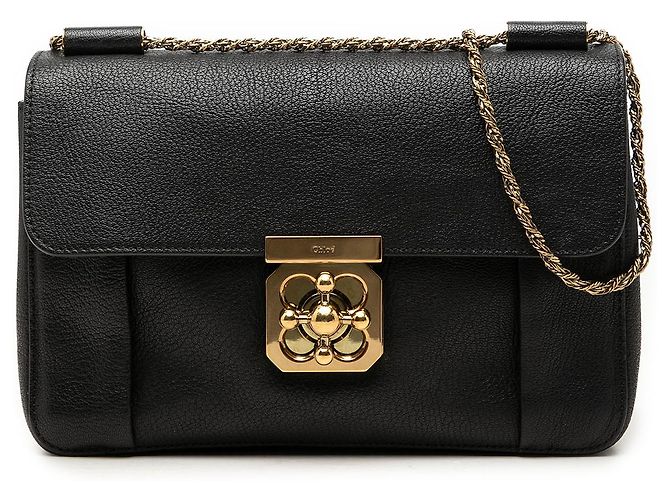 Chloé Elsie Crossbody en cuir noir taille Medium