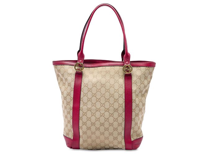 mala Gucci Beige GG Canvas Twins Tote