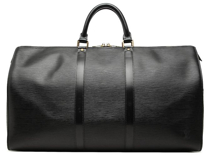 Louis Vuitton Black Epi Keepall 50 Preto