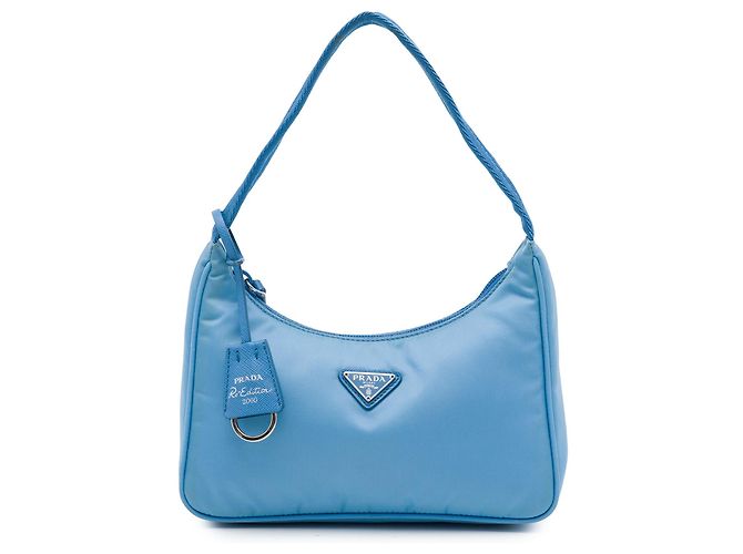 Prada Blue Mini Tessuto Re Edition 2000 Schultertasche Blau