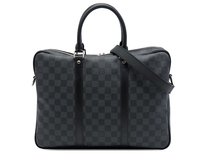 Louis Vuitton Black Damier Graphite Porte Documents Voyage PM Nero