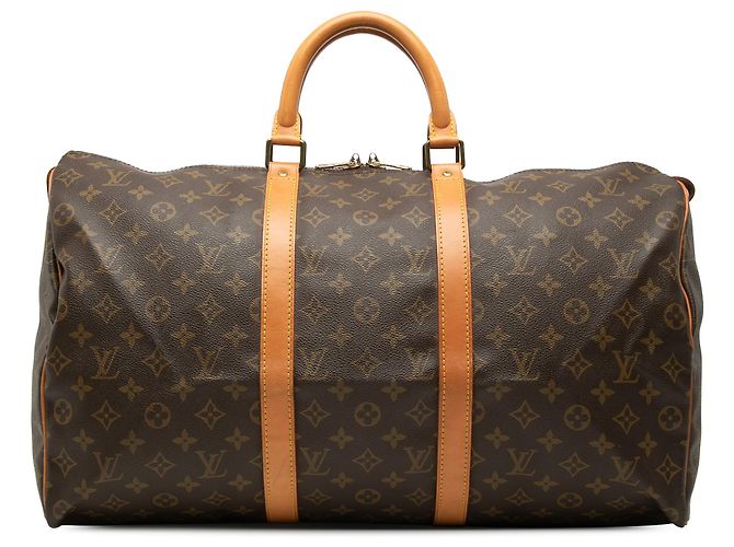Louis Vuitton Brown Monogram Keepall 50 Marrone