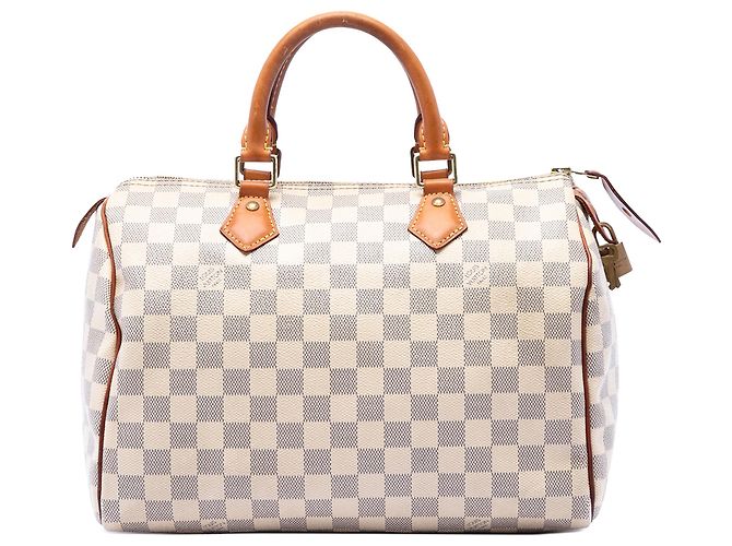 Louis Vuitton White Damier Azur Speedy 30 Blanc
