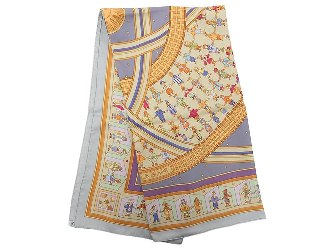 Foulard di seta Hermès Blue Donner La Main 90