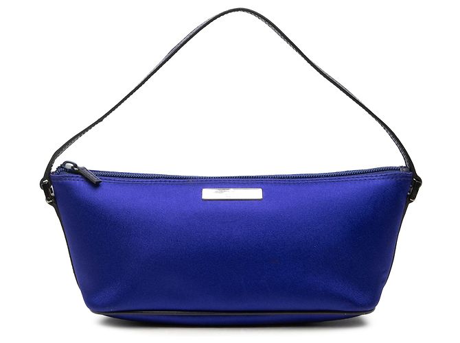 Gucci Blue Satin Boat Bleu