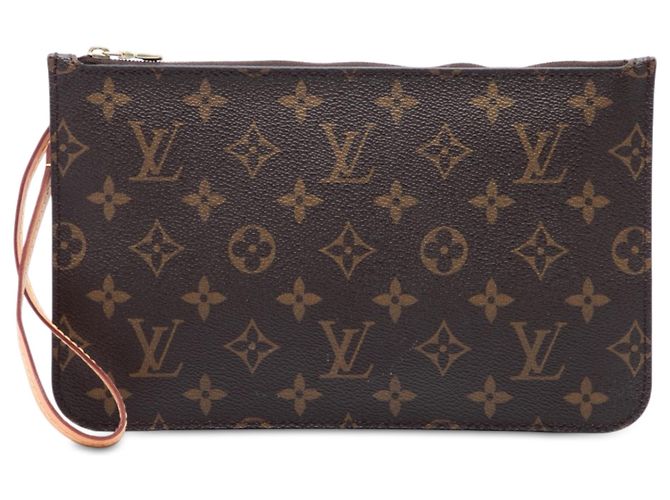Pouch Louis Vuitton Brown Monogram Neverfull MM Marrone