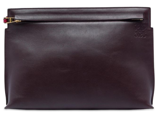 LOEWE Rotes Bicolor Leder Anagram T Pouch Bordeaux