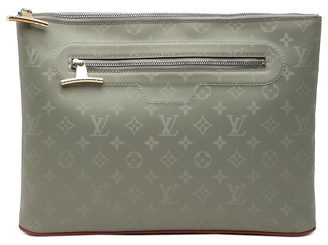 Louis Vuitton Gray Monogram Titanium Pochette Cosmos Marrone