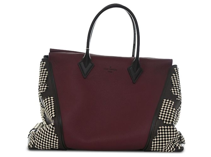 Louis Vuitton Red Veau Cachemire Patchwork W GM Tote Rot Bordeaux