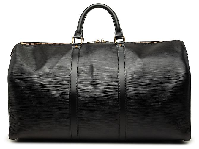 Louis Vuitton Black Epi Keepall 50 Preto