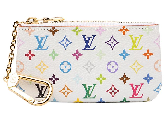Louis Vuitton White Takashi Murakami Monogram Multicolore Key Pouch