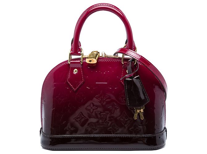 Louis Vuitton Red Monogram Vernis Ombre Alma BB Rouge Bordeaux