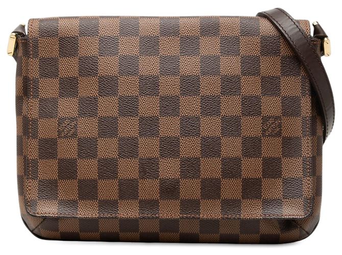 Louis Vuitton Brown Damier Ebene Musette Tango Short Strap Marrom