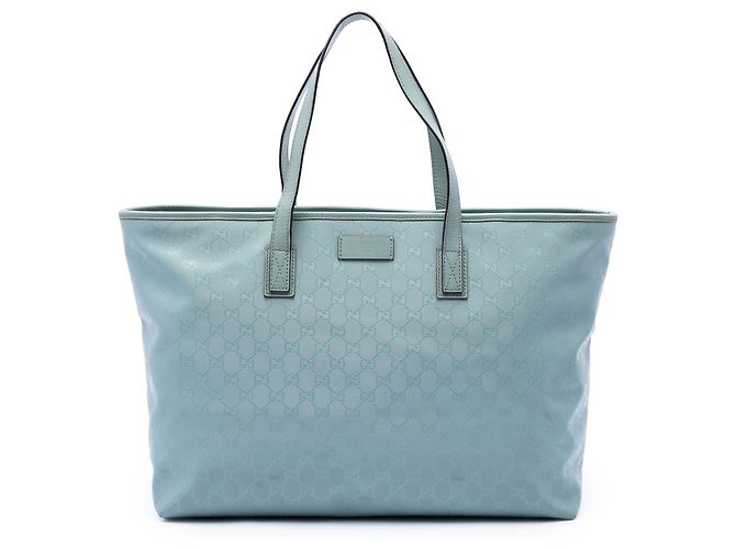 Gucci Blue Large GG Print Tote Blau Hellblau