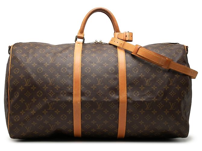Louis Vuitton Brown Monogram Keepall Bandouliere 60 Marrom