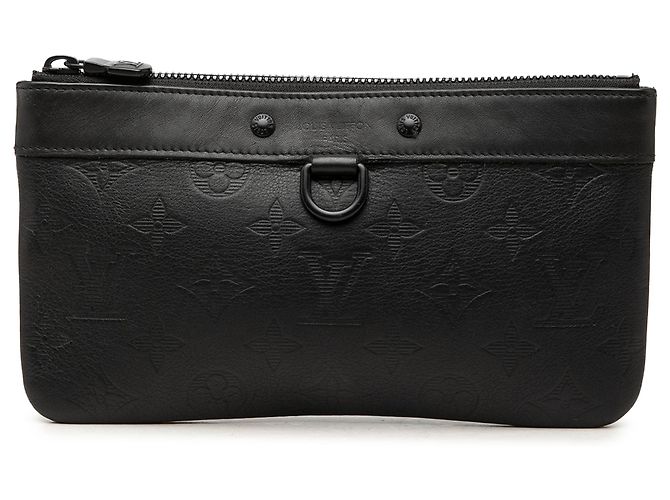 Louis Vuitton Black Monogram Shadow Pochette Discovery PM Schwarz