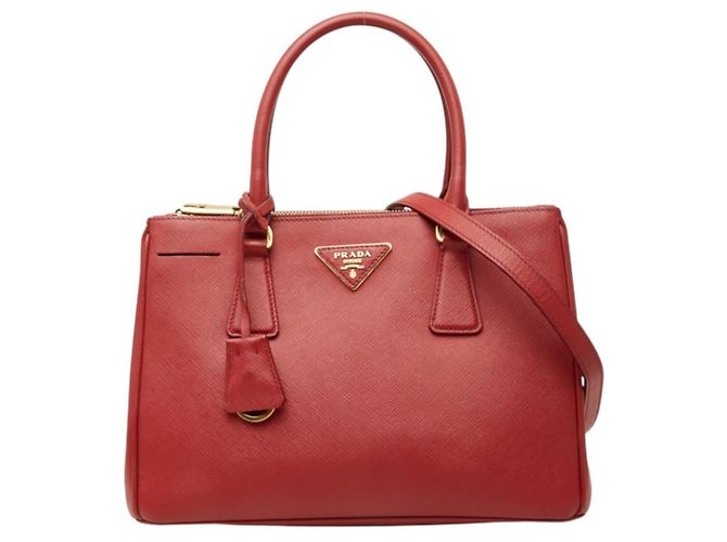 Bolsa Prada Saffiano Galleria em couro vermelho