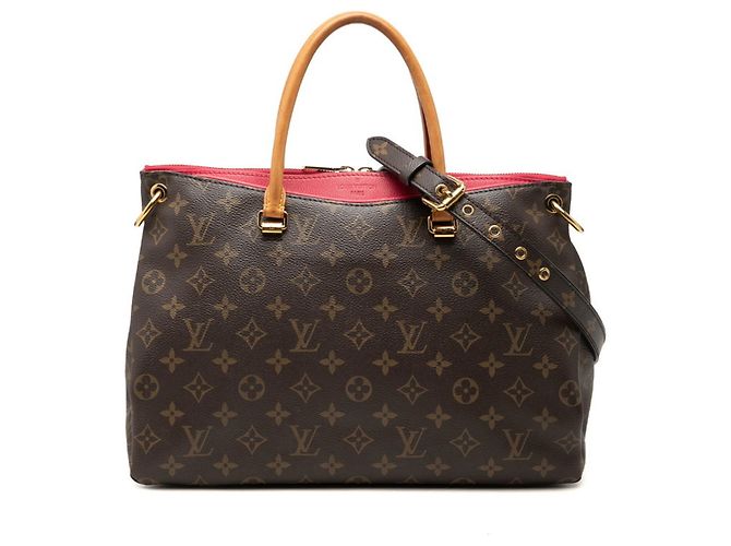 Bolsa de Ombro Louis Vuitton Monogram Pallas MM Marrom Rosa