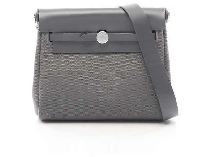 Hermès Borsa a tracolla Hermes Herbag Zip Mini Ardoise Marrone Grigio