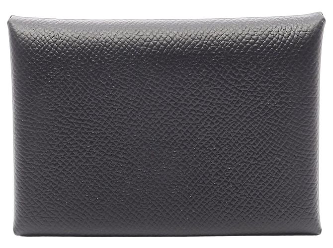 Hermès Hermes Calvi Duo Geldbörse/Münzbeutel Schwarz