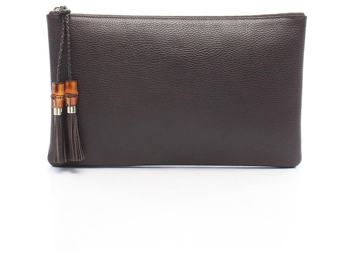 Gucci Bamboo Second Bag Clutch Handtasche Braun