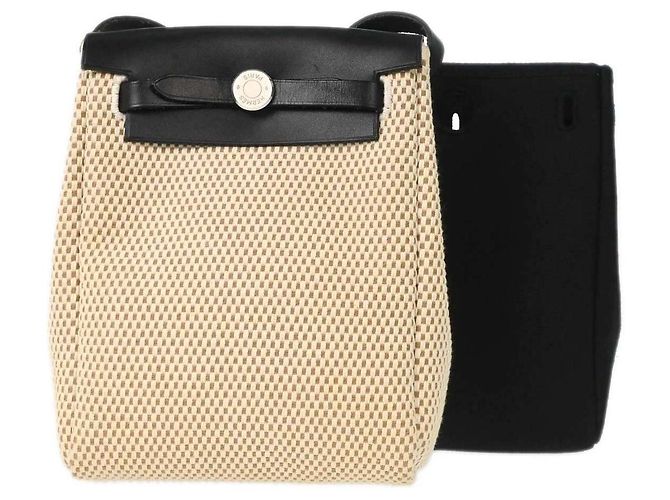 Hermès Herbag Toile and Leather TPM Beige