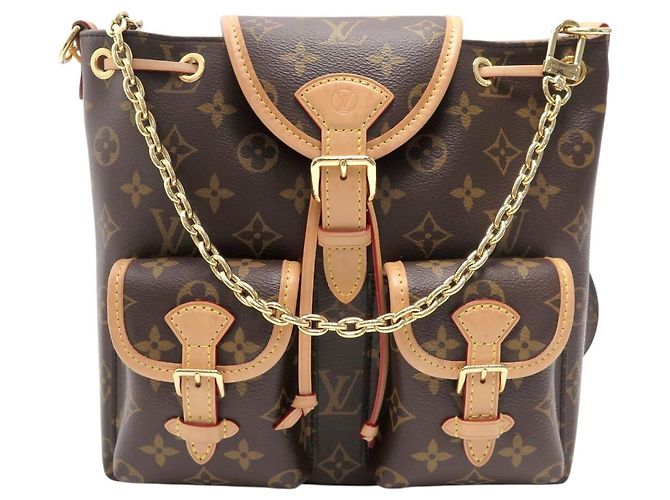 NEW LOUIS VUITTON EXCURSION BACKPACK LV MONOGRAM CANVAS SHOULDER BAG Brown
