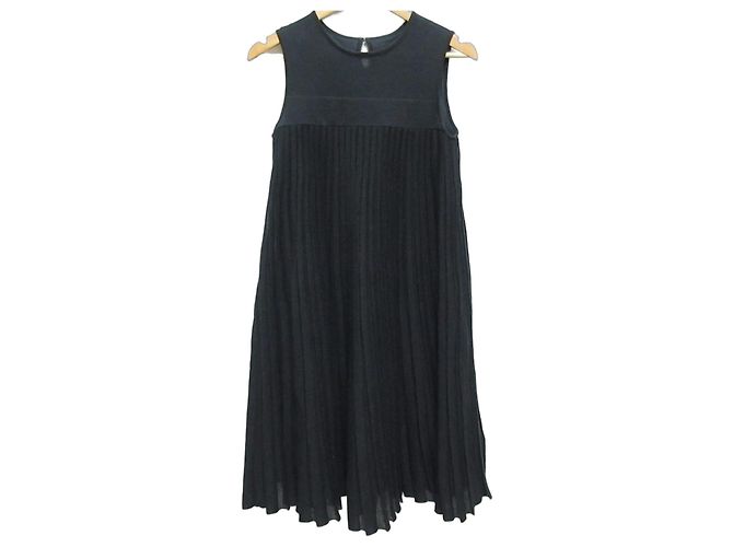 Autre Marque FOXEY Pleated Knit Dress Black