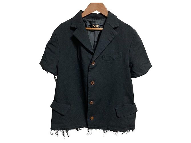 COMME des GARCONS Polyester Shrunken Short Jacket Schwarz