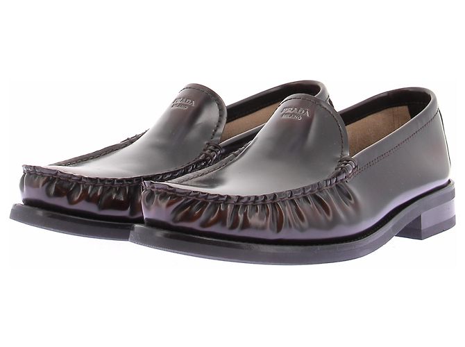 Prada Mocassins en cuir marron Brown