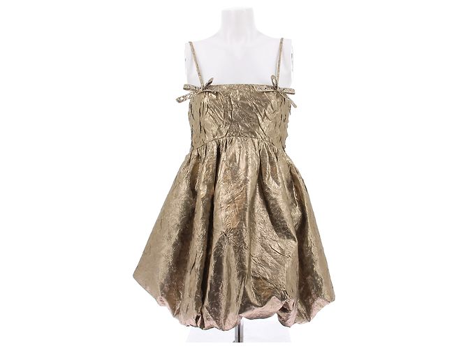 Ganni Kleid Gold Golden
