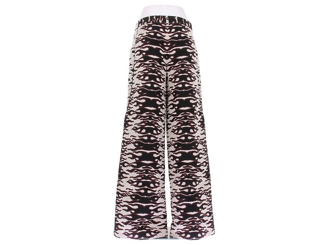 Tory Burch Printed Pants Black Polyester Size 2