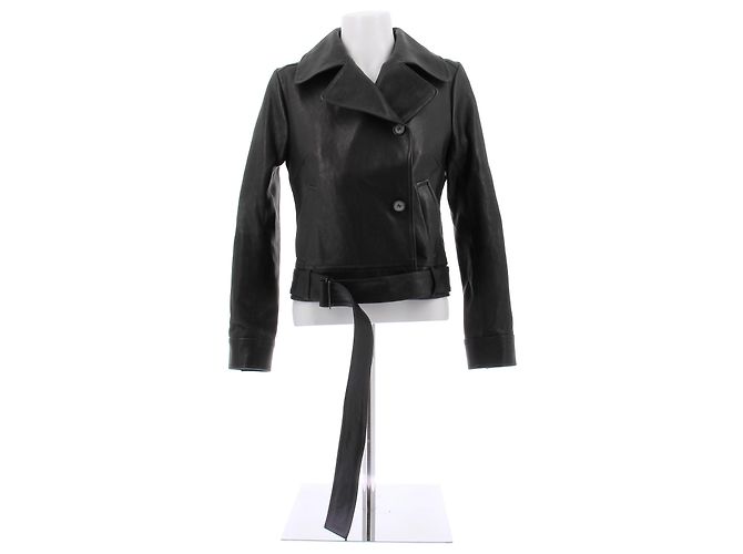 Magda Butrym Lederjacke Schwarz