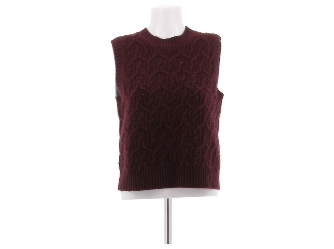 Ganni Pull sans manches bicolore Grey