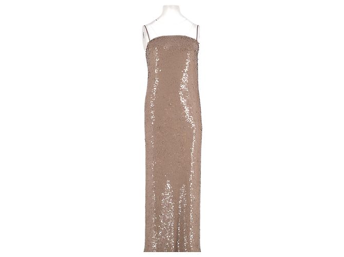 Vestido largo beige de viscosa Tory Burch