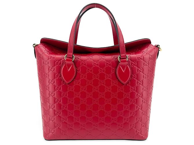 Gucci Signature Fold Over Guccissima Leather Medium Rot