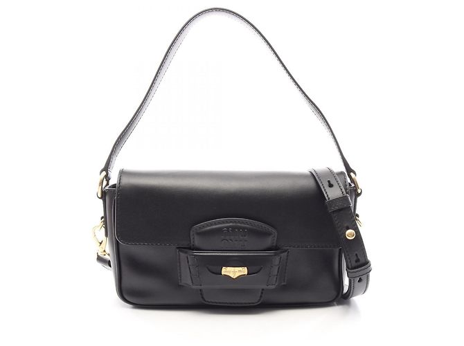 Sac à main 2-Way en cuir Miu Miu noir
