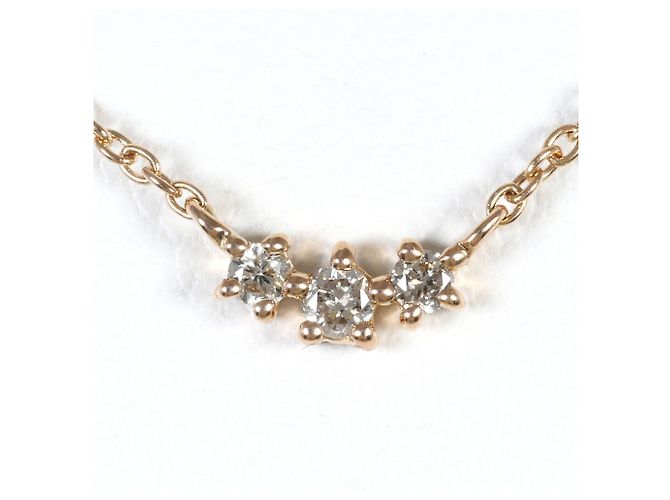 Autre Marque Colar em ouro rosa 18K com diamante Dourado