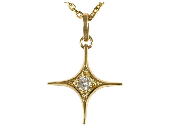 Autre Marque Collar de oro amarillo 18K con diamante Dorado