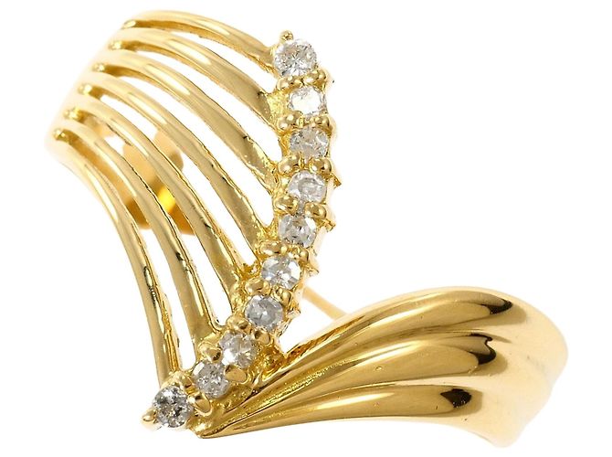 Autre Marque Ehering aus 18K Gelbgold mit Diamant Golden