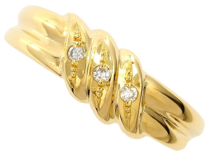Autre Marque Anillo alianza de oro amarillo con diamante Dorado