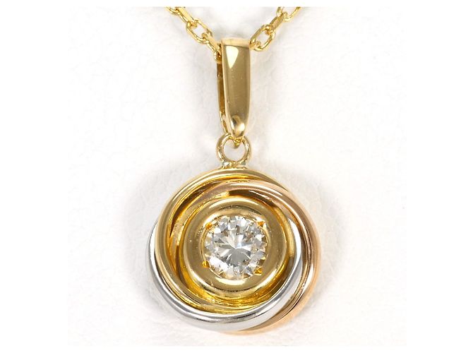 Autre Marque Colar de platina e ouro com diamantes Dourado