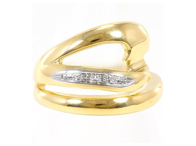 Autre Marque Ehering aus Platin und Gelbgold mit Diamant Golden